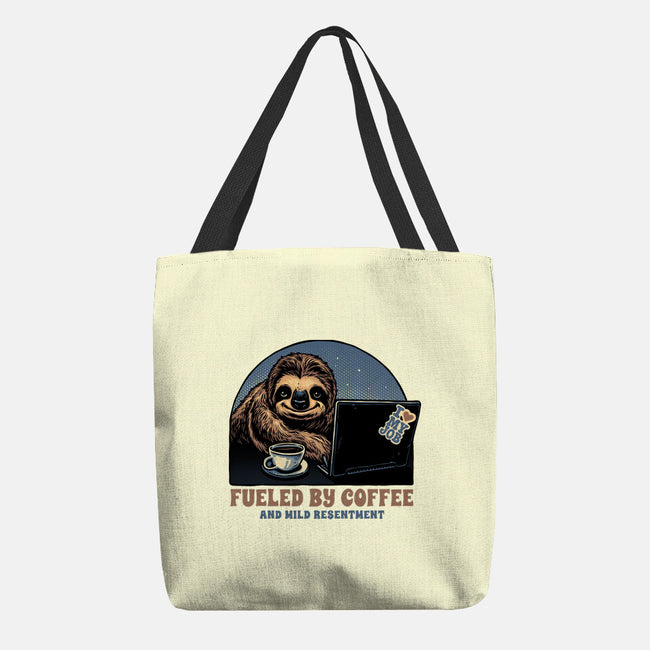 Fueled By Coffee And Mild Resentment-None-Basic Tote-Bag-glitchygorilla