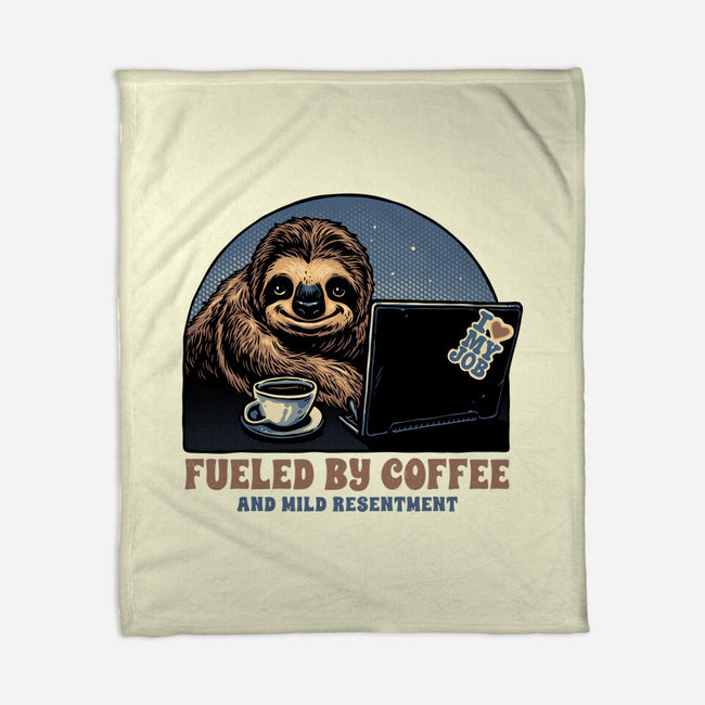 Fueled By Coffee And Mild Resentment-None-Fleece-Blanket-glitchygorilla