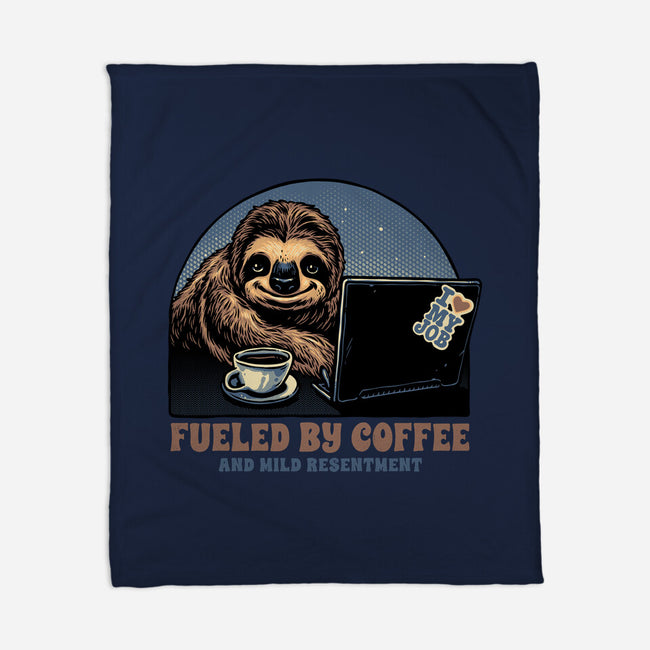Fueled By Coffee And Mild Resentment-None-Fleece-Blanket-glitchygorilla