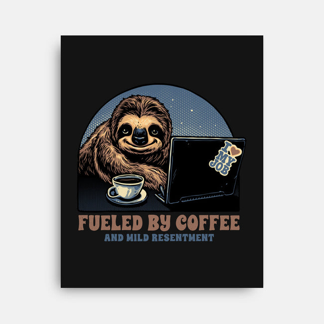 Fueled By Coffee And Mild Resentment-None-Stretched-Canvas-glitchygorilla