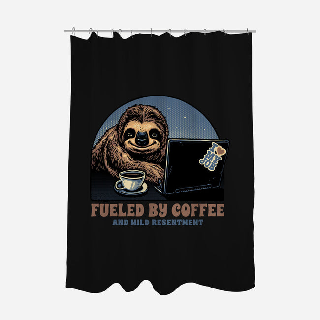 Fueled By Coffee And Mild Resentment-None-Polyester-Shower Curtain-glitchygorilla