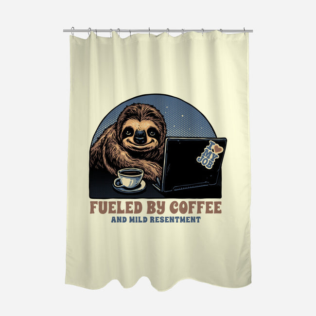 Fueled By Coffee And Mild Resentment-None-Polyester-Shower Curtain-glitchygorilla