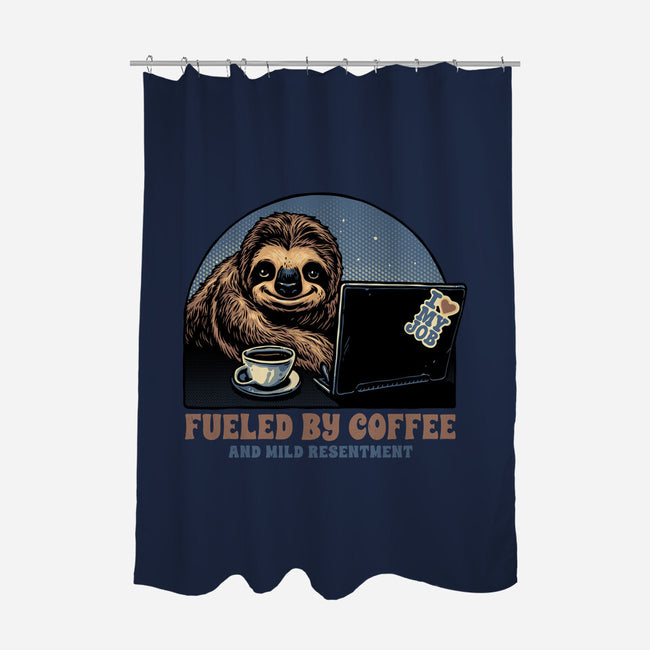 Fueled By Coffee And Mild Resentment-None-Polyester-Shower Curtain-glitchygorilla