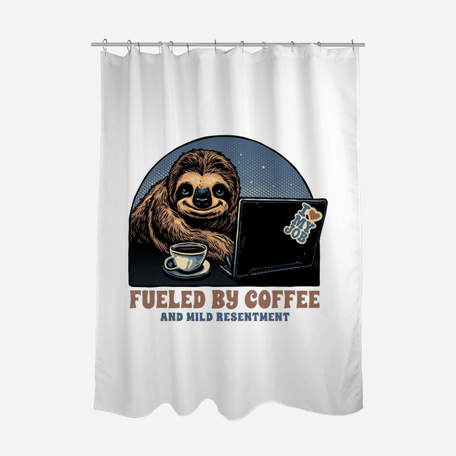 Fueled By Coffee And Mild Resentment-None-Polyester-Shower Curtain-glitchygorilla