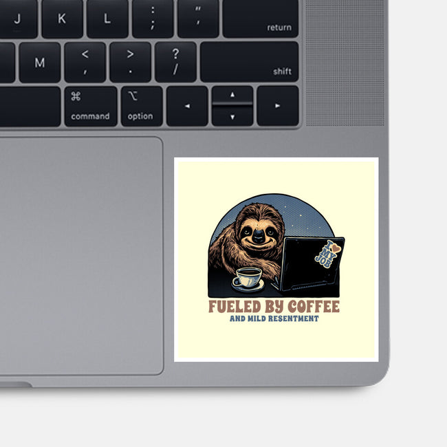 Fueled By Coffee And Mild Resentment-None-Glossy-Sticker-glitchygorilla