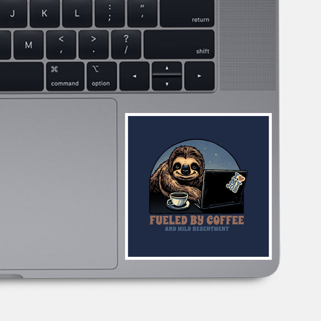 Fueled By Coffee And Mild Resentment-None-Glossy-Sticker-glitchygorilla