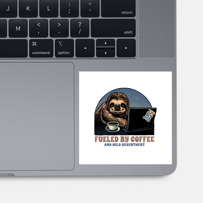 Fueled By Coffee And Mild Resentment-None-Glossy-Sticker-glitchygorilla