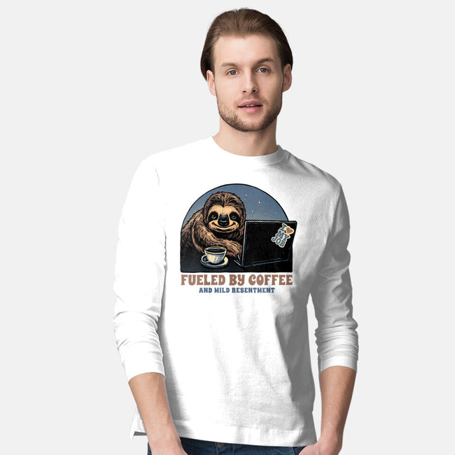 Fueled By Coffee And Mild Resentment-Mens-Long Sleeved-Tee-glitchygorilla