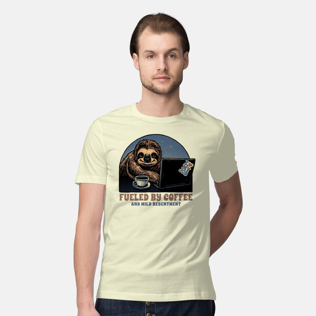 Fueled By Coffee And Mild Resentment-Mens-Premium-Tee-glitchygorilla