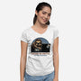 Fueled By Coffee And Mild Resentment-Womens-V-Neck-Tee-glitchygorilla