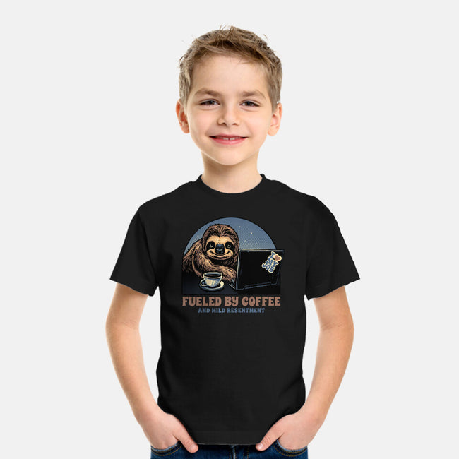 Fueled By Coffee And Mild Resentment-Youth-Basic-Tee-glitchygorilla