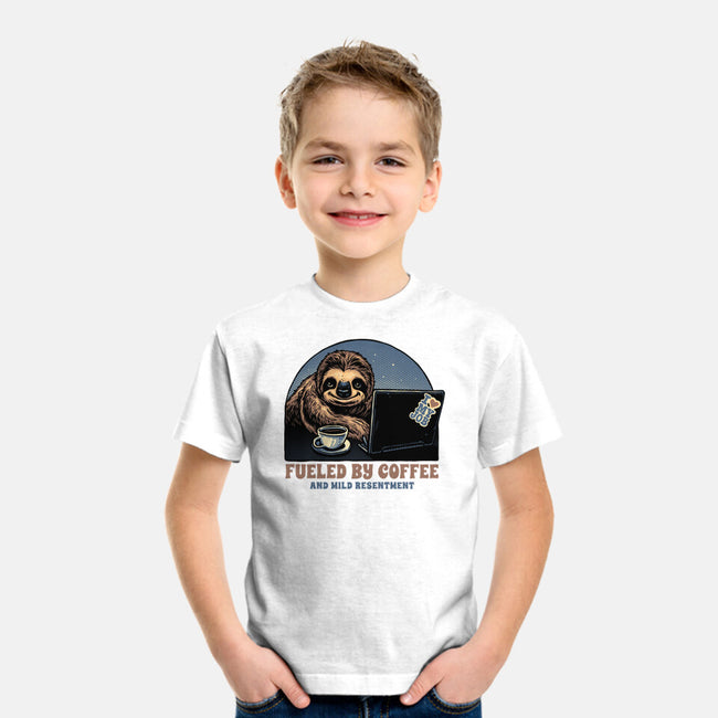 Fueled By Coffee And Mild Resentment-Youth-Basic-Tee-glitchygorilla