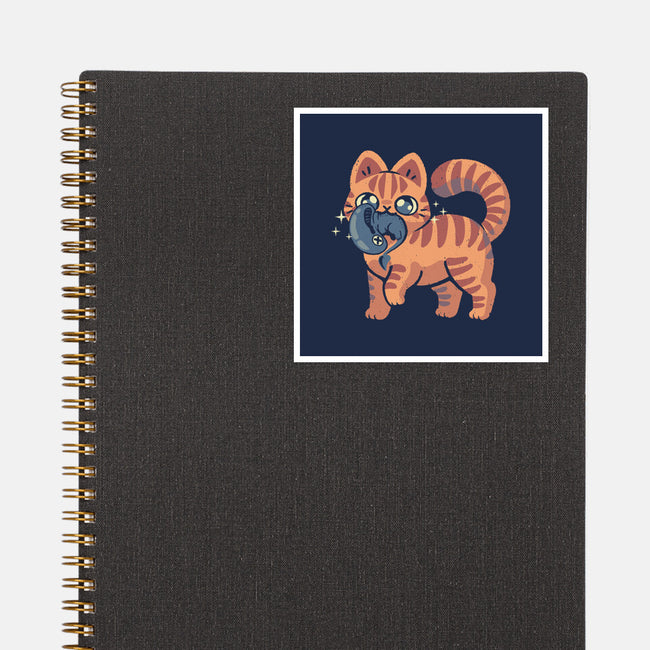 Cute Alien Cat-None-Glossy-Sticker-xMorfina
