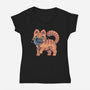 Cute Alien Cat-Womens-V-Neck-Tee-xMorfina