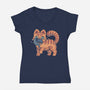 Cute Alien Cat-Womens-V-Neck-Tee-xMorfina
