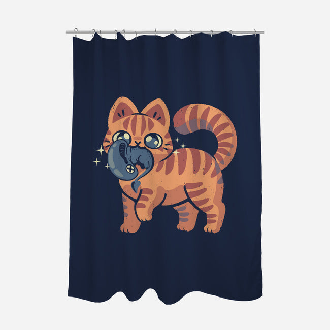 Cute Alien Cat-None-Polyester-Shower Curtain-xMorfina