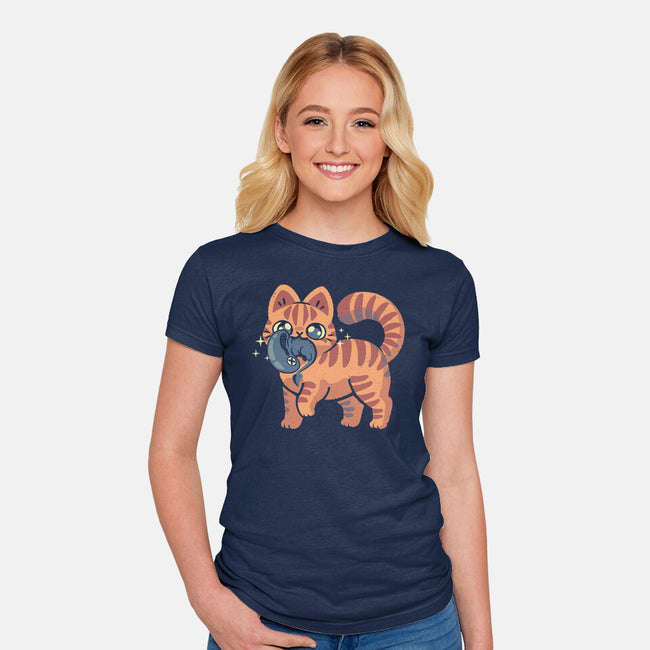 Cute Alien Cat-Womens-Fitted-Tee-xMorfina
