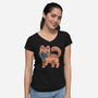 Cute Alien Cat-Womens-V-Neck-Tee-xMorfina