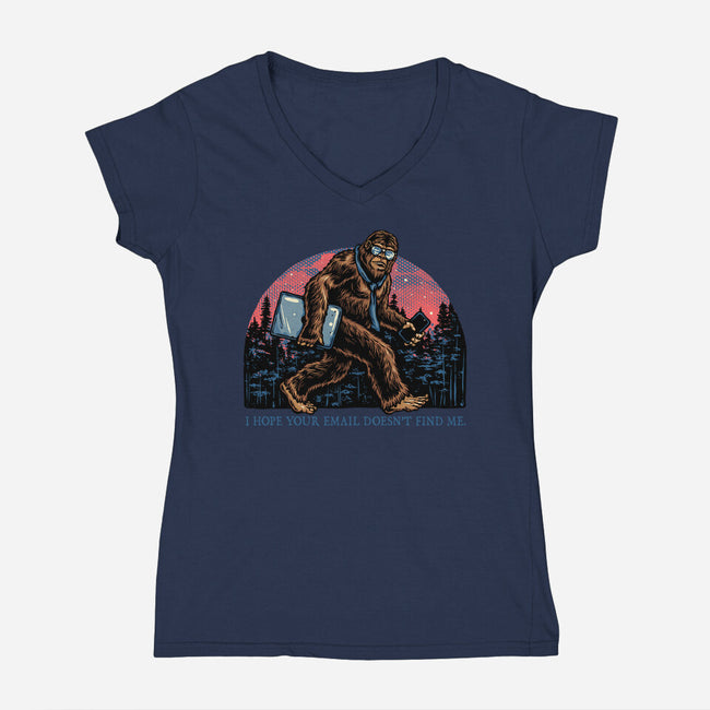 Email Doesn’t Find Me-Womens-V-Neck-Tee-glitchygorilla