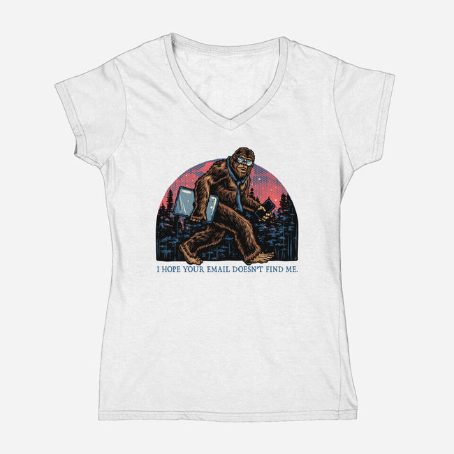 Email Doesn’t Find Me-Womens-V-Neck-Tee-glitchygorilla