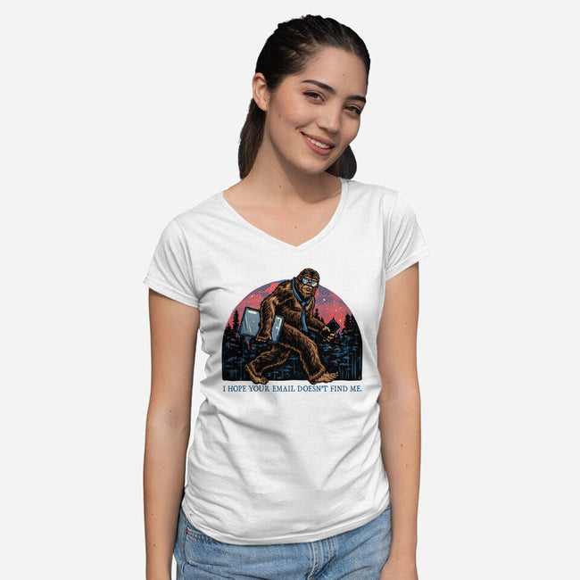 Email Doesn’t Find Me-Womens-V-Neck-Tee-glitchygorilla