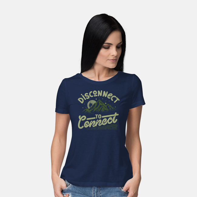 Disconnect To Connect-Womens-Basic-Tee-tobefonseca