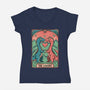 Love Is Not Dead Cute Dinosaurs-Womens-V-Neck-Tee-tobefonseca