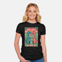Love Is Not Dead Cute Dinosaurs-Womens-Fitted-Tee-tobefonseca