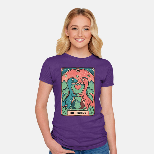 Love Is Not Dead Cute Dinosaurs-Womens-Fitted-Tee-tobefonseca