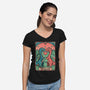 Love Is Not Dead Cute Dinosaurs-Womens-V-Neck-Tee-tobefonseca