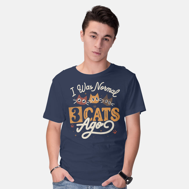 I Was Normal Three Cats Ago-Mens-Basic-Tee-tobefonseca