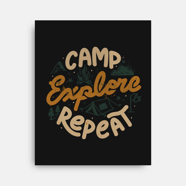 Camp Explore Repeat-None-Stretched-Canvas-tobefonseca