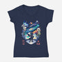 The Adventurer Fox-Womens-V-Neck-Tee-Arinesart