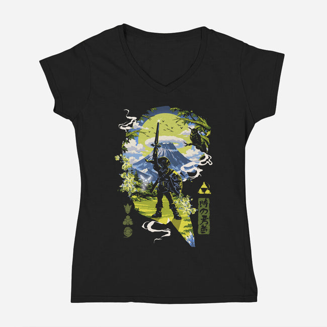 A Legendary Hero-Womens-V-Neck-Tee-Arinesart