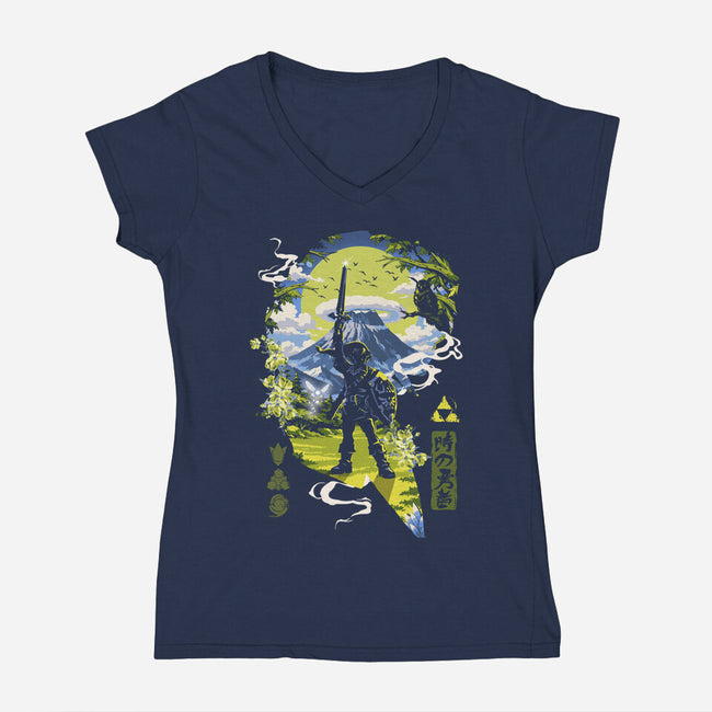A Legendary Hero-Womens-V-Neck-Tee-Arinesart