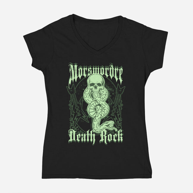 Death Rock-Womens-V-Neck-Tee-NemiMakeit