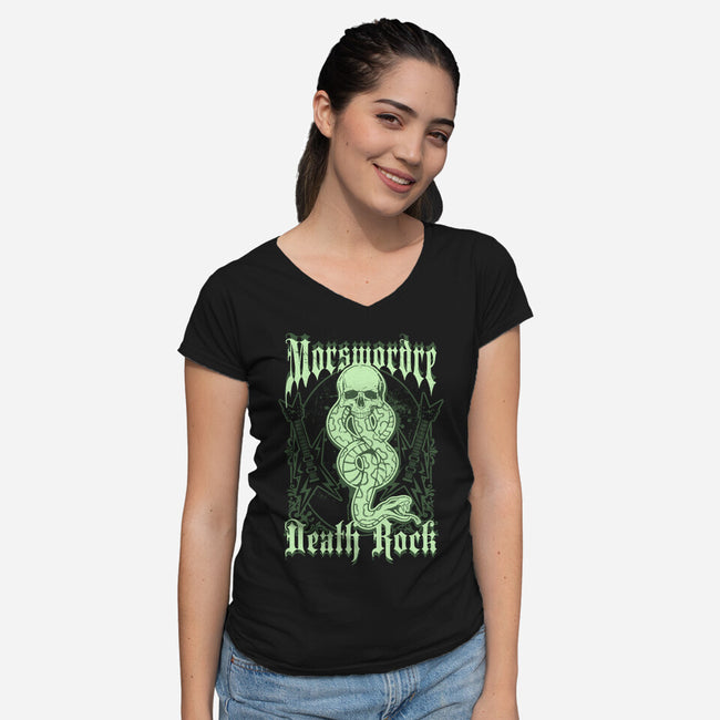 Death Rock-Womens-V-Neck-Tee-NemiMakeit