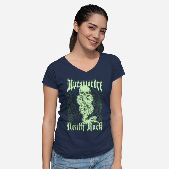 Death Rock-Womens-V-Neck-Tee-NemiMakeit