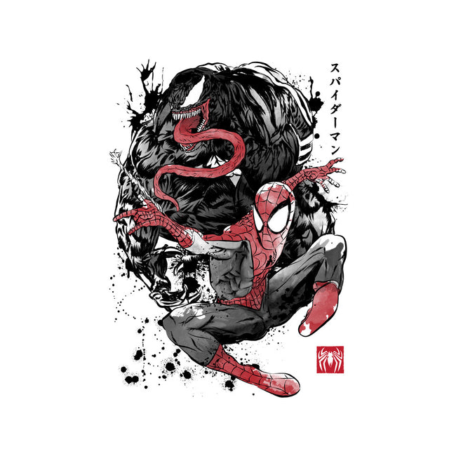 The Spider And The Symbiote Sumi-e-Youth-Basic-Tee-DrMonekers