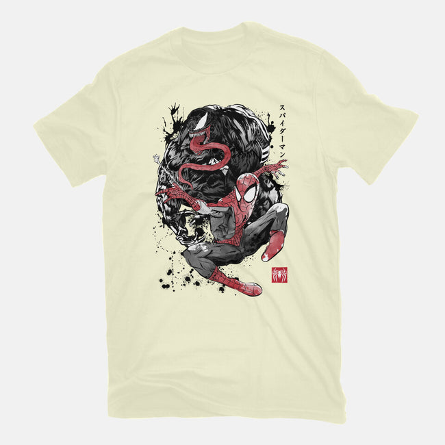 The Spider And The Symbiote Sumi-e-Mens-Basic-Tee-DrMonekers