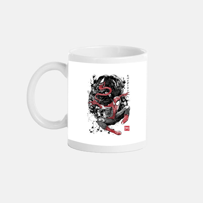 The Spider And The Symbiote Sumi-e-None-Mug-Drinkware-DrMonekers