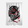 The Spider And The Symbiote Sumi-e-None-Polyester-Shower Curtain-DrMonekers