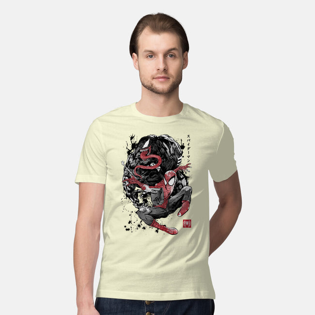 The Spider And The Symbiote Sumi-e-Mens-Premium-Tee-DrMonekers