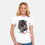 The Spider And The Symbiote Sumi-e-Womens-Fitted-Tee-DrMonekers