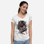 The Spider And The Symbiote Sumi-e-Womens-V-Neck-Tee-DrMonekers