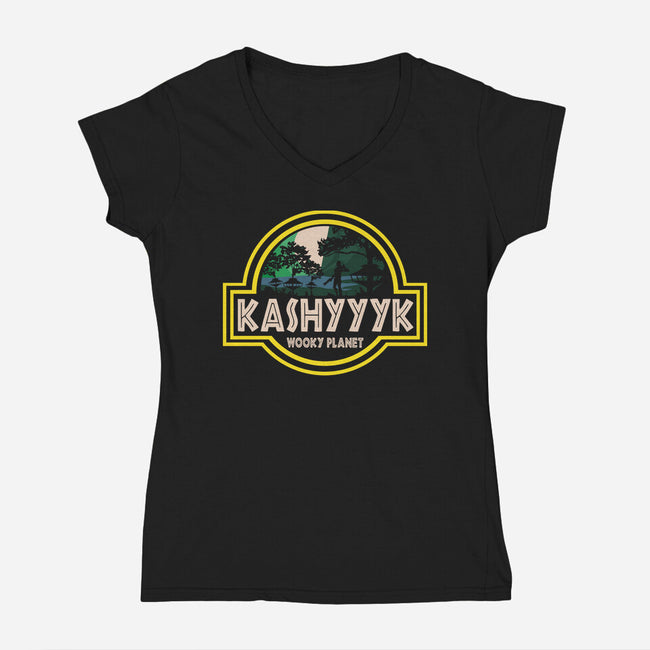Kashyyyk Park-Womens-V-Neck-Tee-turborat14