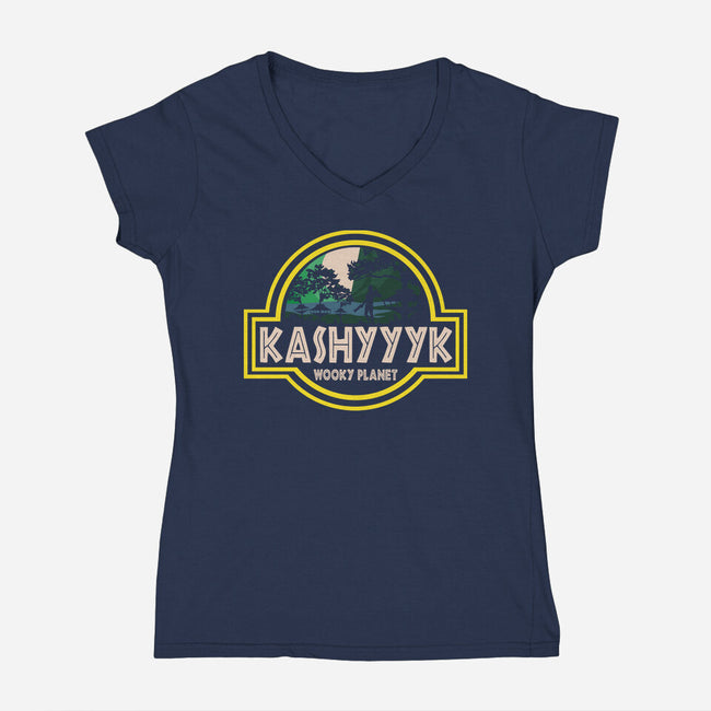 Kashyyyk Park-Womens-V-Neck-Tee-turborat14