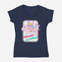 Drama Llamas-Womens-V-Neck-Tee-hbdesign