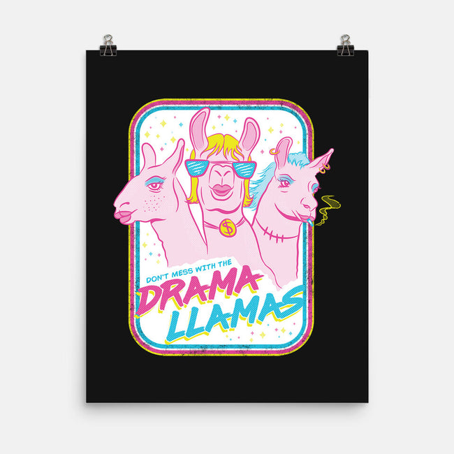 Drama Llamas-None-Matte-Poster-hbdesign