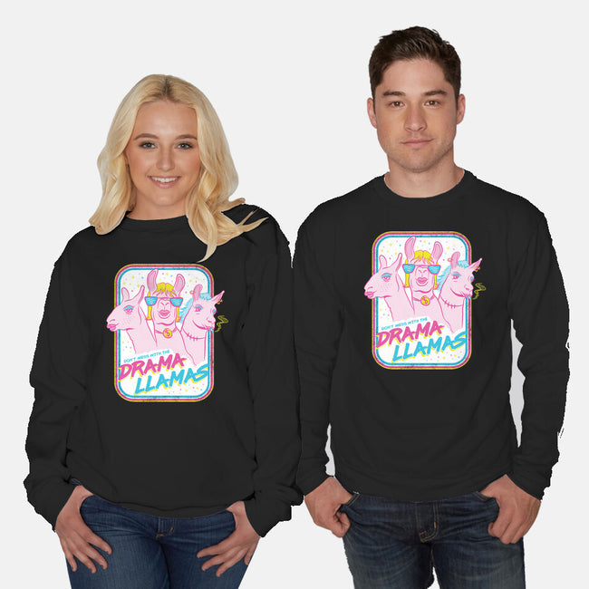 Drama Llamas-Unisex-Crew Neck-Sweatshirt-hbdesign